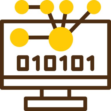 Bilgisayar işlemci simgesi. Ana hatlı bilgisayar işlemci vektör simgesi rengi düz izole