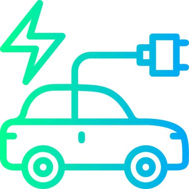 Elektrikli araba. Web simgesi basit illüstrasyon