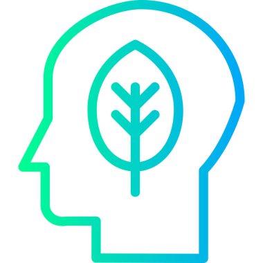 beyin vektör çizgisi simgesi