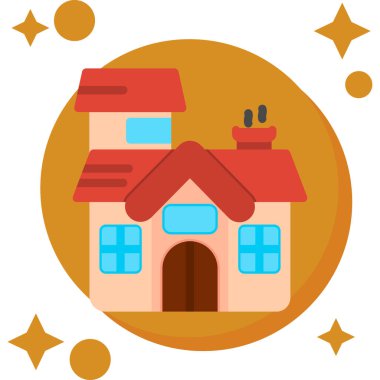 Ev ikonu. vektör illüstrasyonu