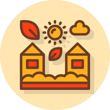 Bir ev simgesinin vektör illüstrasyonu