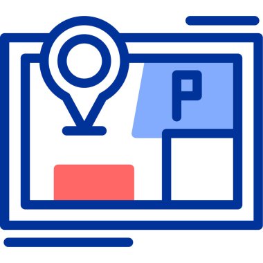 harita gezinme simgesi, vektör illüstrasyonu