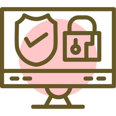 Güvenli güvenli simge, vektör illüstrasyonu