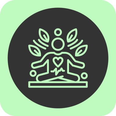 Lotus ikonu olan bir kadının vektör çizimi