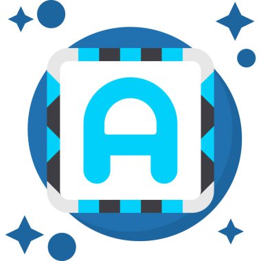 Mavi arkaplanı olan alfabe harfi