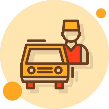 Taksi şoförü simgesi - taslak biçimi