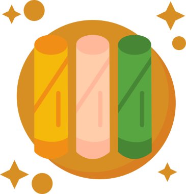 Renkli ve beyaz simgelerin vektör çizimi