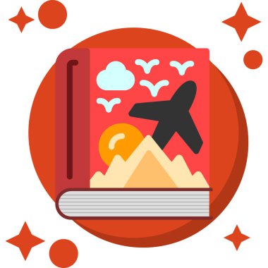 Düz stil kitap seyahat turizmi simgesi