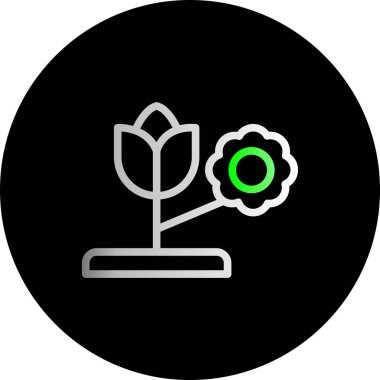 Yapraklı bir çiçeğin vektör çizimi