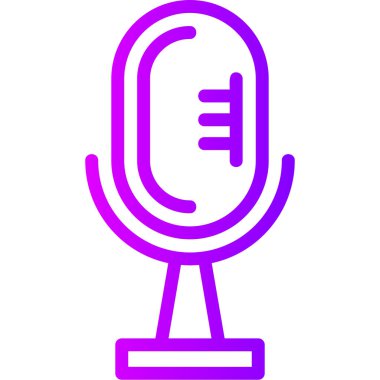 Mikrofon. Web simgesi basit illüstrasyon