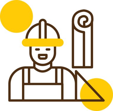 İnşaat miğferi simgesi vektör çizimi tasarımı