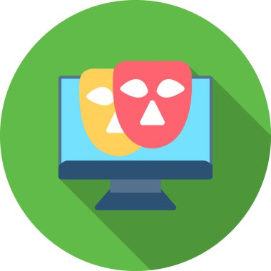 bilgisayar düz simgesi, vektör illüstrasyonu