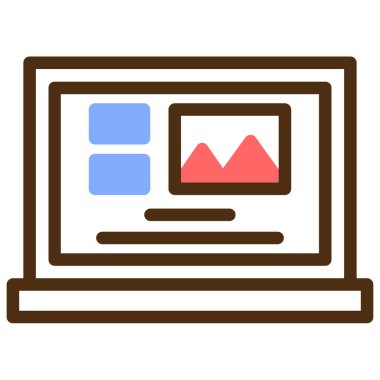 Bilgisayar monitörü simgesi. vektör illüstrasyonu