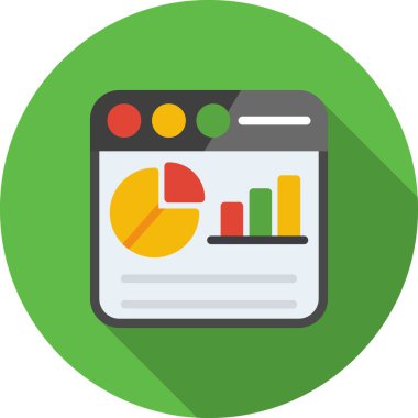 iş analizi düz vektör simgesi