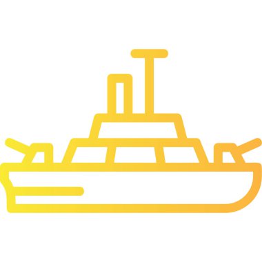 Gemi simgesi. Web tasarımı için seyahat vektör simgesinin özet çizimi