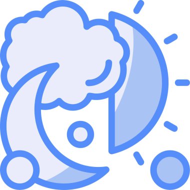 Hava durumu yönetim kategorisinde bulut tahmin ay simgesi