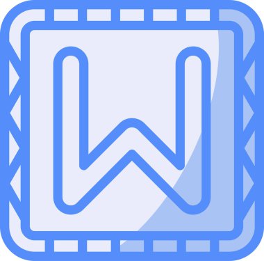 w harf simgesi vektör illüstrasyonu