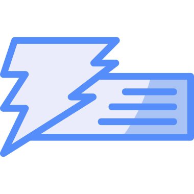 Şimşek simgesi vektör illüstrasyon tasarımlı konuşma balonu