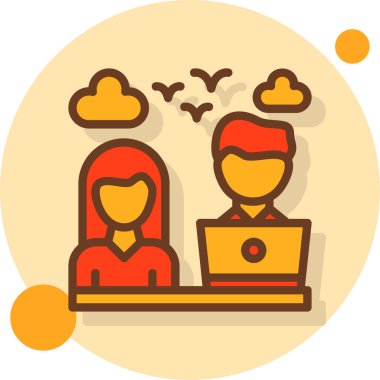 iş yönetimi düz ikon vektör illüstrasyonu