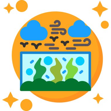 peyzaj ikonu vektör illüstrasyonu