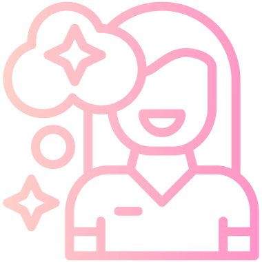 Kadın. Web simgesi basit illüstrasyon