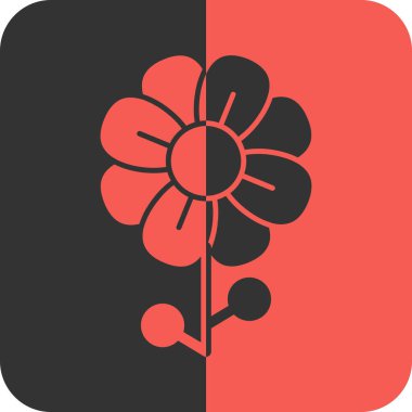 Çiçek ve çiçek işaretinin vektör çizimi. Ağ için çiçek ve çiçek sembolü seti.