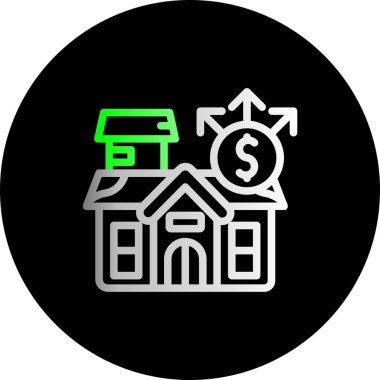 Emlak simgesi, vektör illüstrasyonu