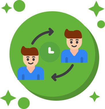 İki işadamının aynı renkte okları var.