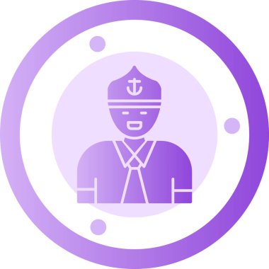 Kaptan şapkalı adam, illüstrasyon, web simgesi