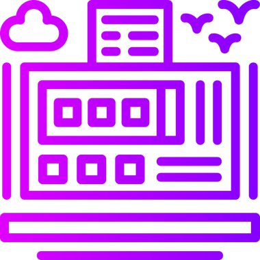 Bilgisayar. Web simgesi basit illüstrasyon