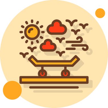 Hava tahmini güneş ikonu düz stil