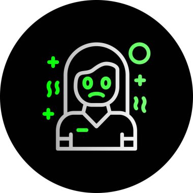 Avatar kız simgesi, vektör illüstrasyonu