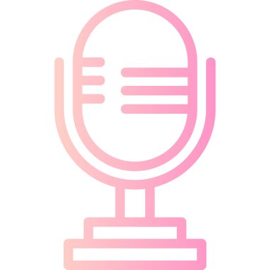 Mikrofon. Web simgesi basit illüstrasyon