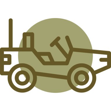 Askeri araba. Basit resimleme