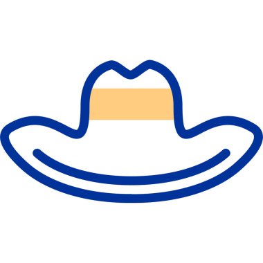 Kovboy şapkası simgesi, basit tasarım biçimi