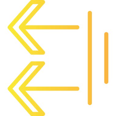 Yön sol ince çizgi vektör simgesi