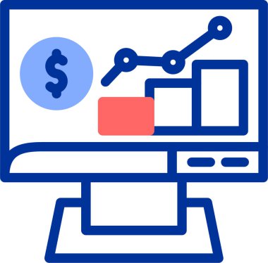 ticari finans vektör çizgisi simgesi