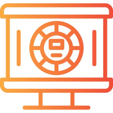 Bir bilgisayarın modern simgesinin vektör çizimi