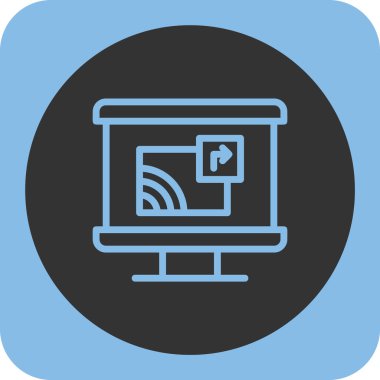 Vektör izleyici simgesi, vektör illüstrasyonu, bilgisayar monitörü