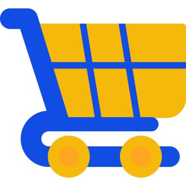 Alışveriş arabası simgesi, basit tasarım vektörü çizimi