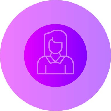 Kadın Avatar. Basit illüstrasyon