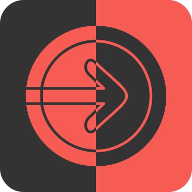 Kırmızı ve beyaz simgenin vektör illüstrasyonu