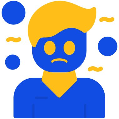 Baş simge vektör illüstrasyonuna kızgın yüz