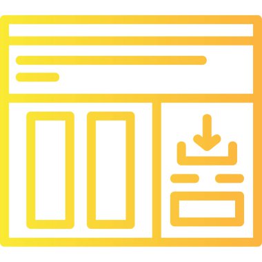 tarayıcı pencere vektörü ince çizgi simgesi