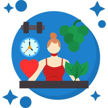 Saatli ve dambılı kadın.