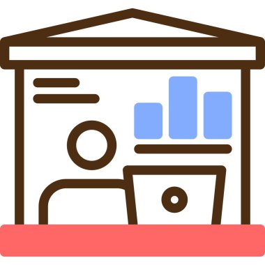 Bina. Web simgesi basit illüstrasyon