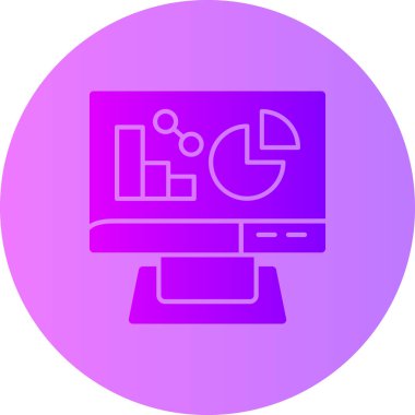 bilgisayar izleme simgesi, vektör illüstrasyonu