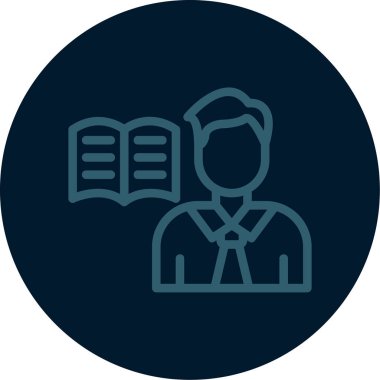 Beyaz arkaplanda izole edilmiş öğrenci kitabı simgesi vektörü