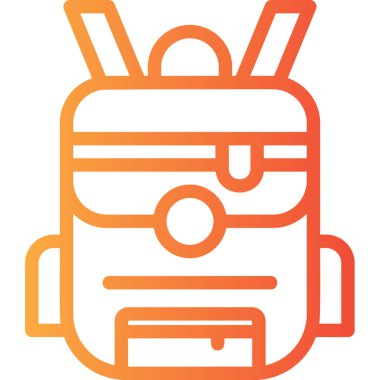 Sırt çantası. Web simgesi basit tasarım