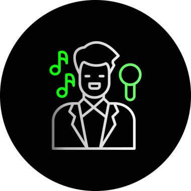 Müzikteki bir adamın vektör çizimi